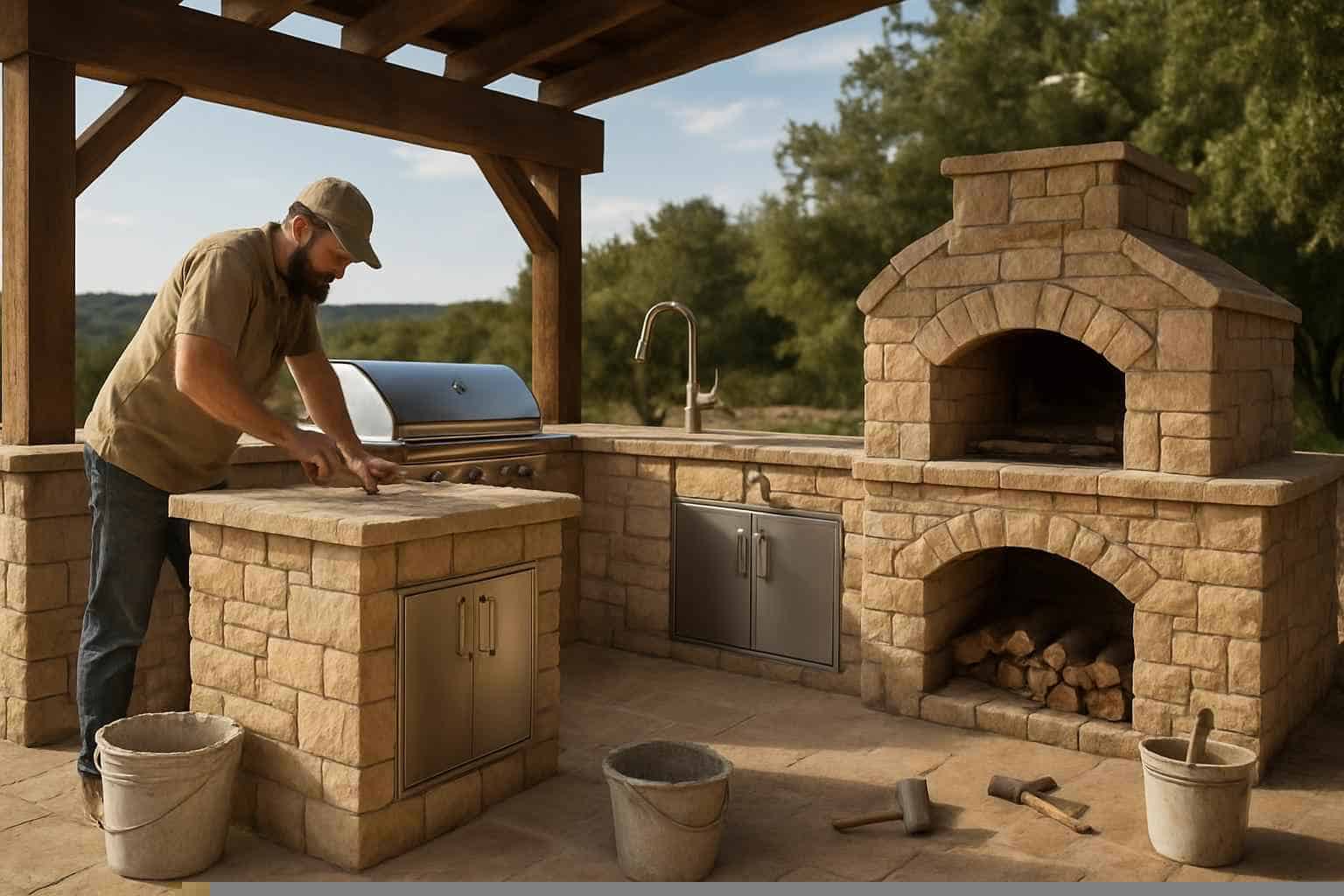 Outdoor Kitchen Masonry Contractor in Pipe Creek TX