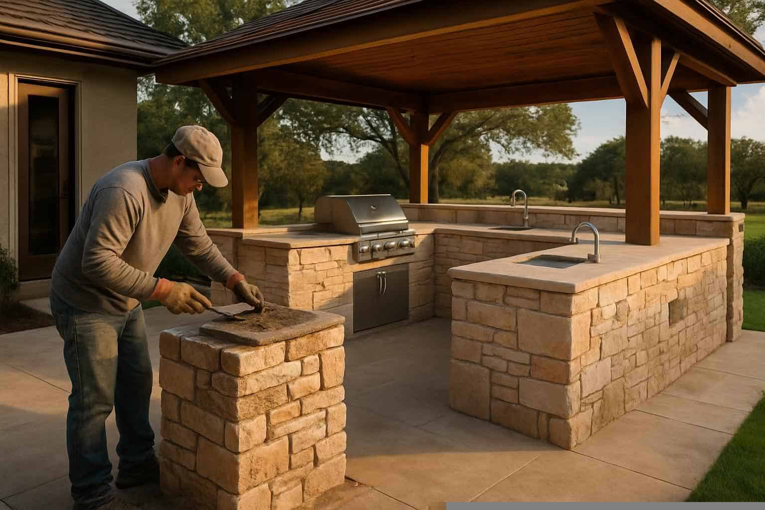 Outdoor Kitchen Masonry Contractor in Pontotoc TX