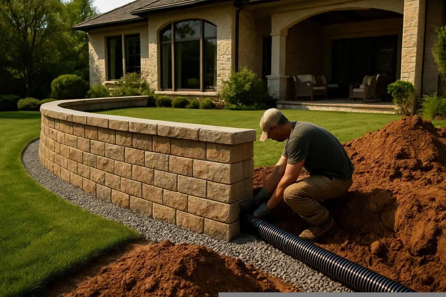 Retaining Wall Drainage Service in Pontotoc TX