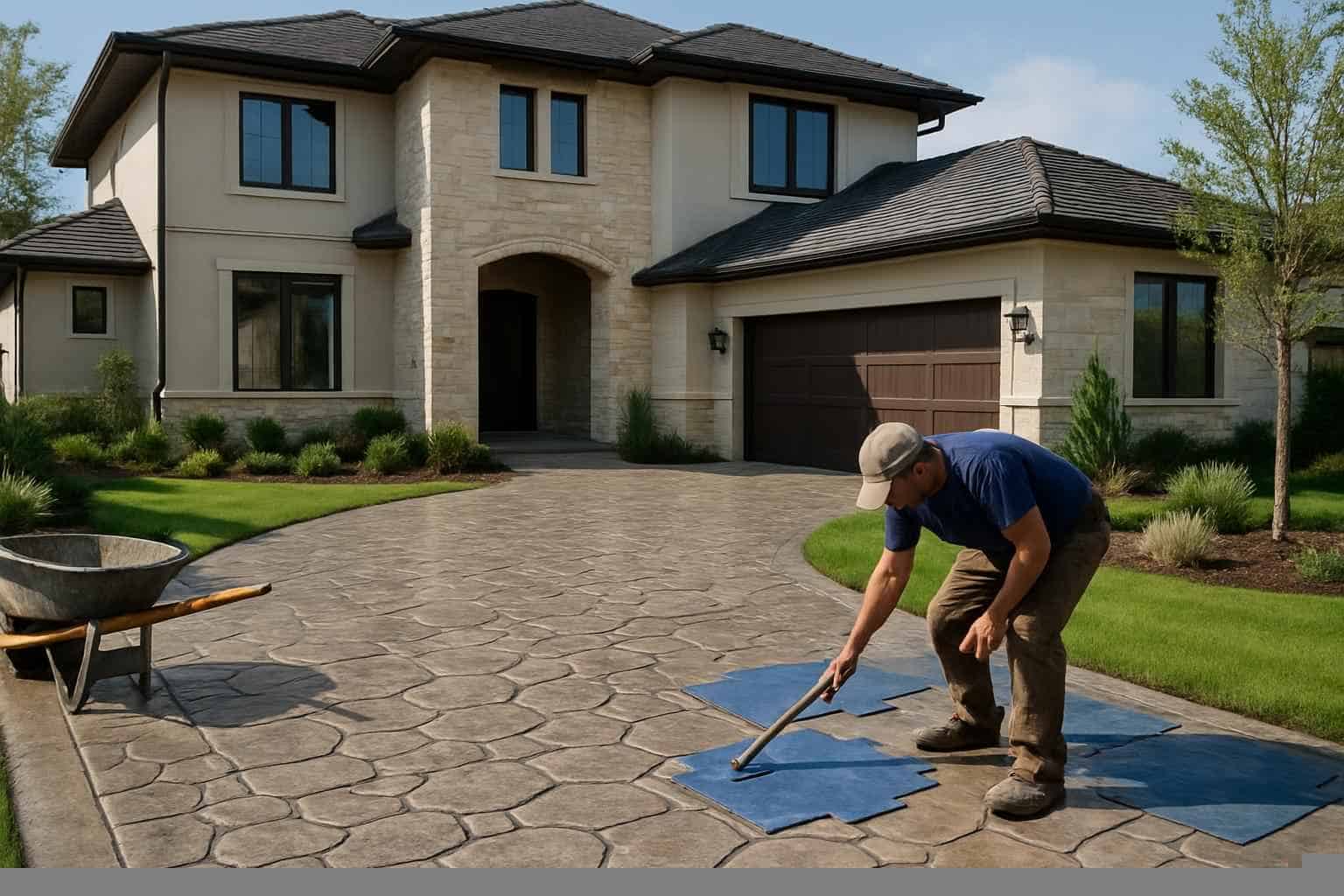 Concrete Driveway Contractor In Cottonwood Shores TX Stamped Concrete Driveway Contractor in Cottonwood Shores TX