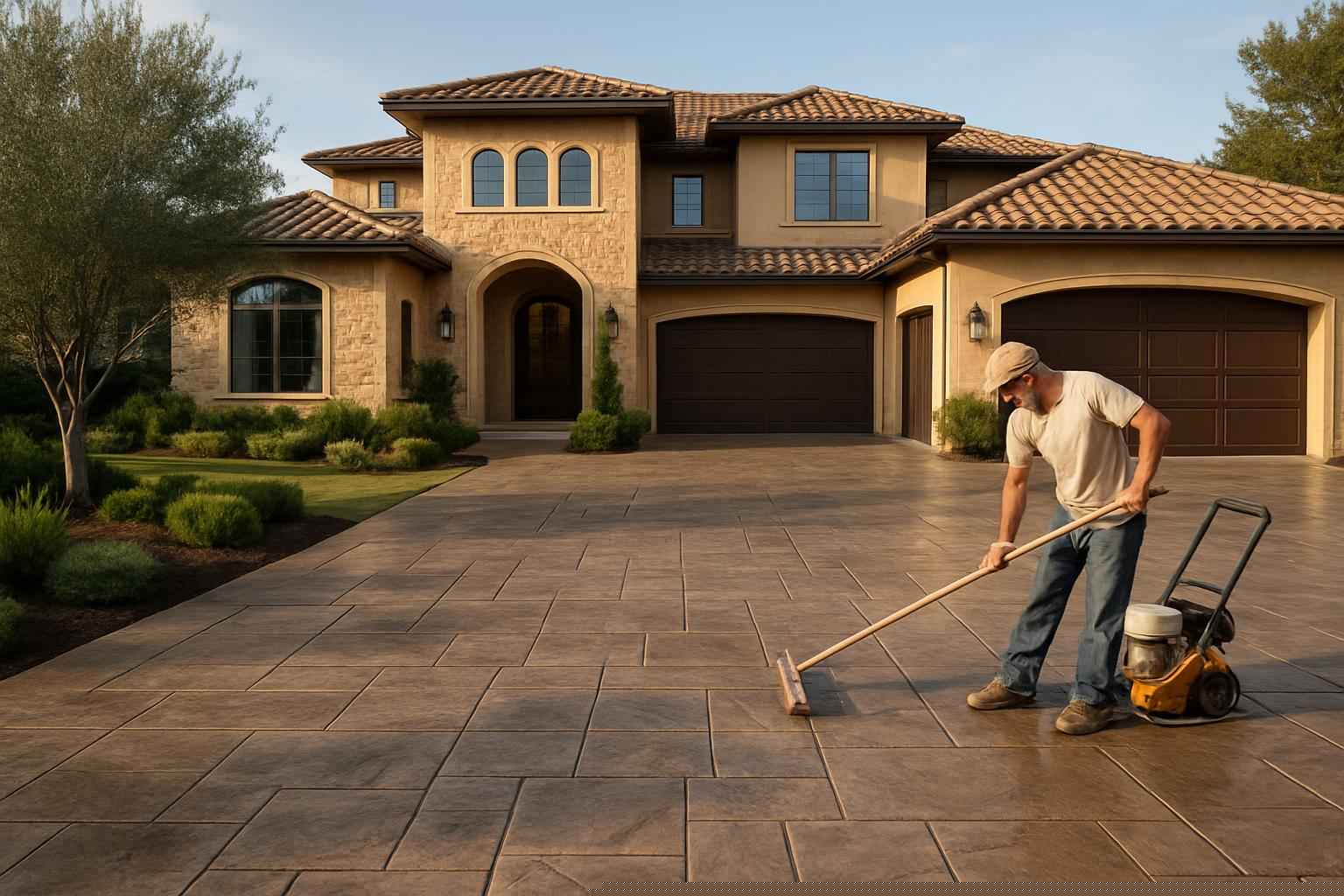 Stamped Concrete Driveway Contractor in Kingsland TX