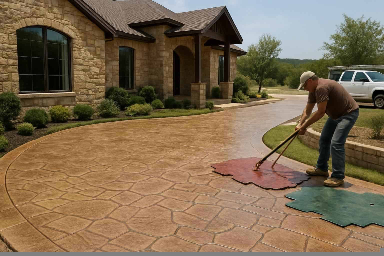 Concrete Driveway Contractor In Mason TX Stamped Concrete Driveway Contractor in Mason TX