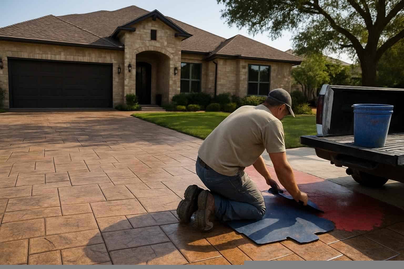 Stamped Concrete Driveway Contractor in Pipe Creek TX