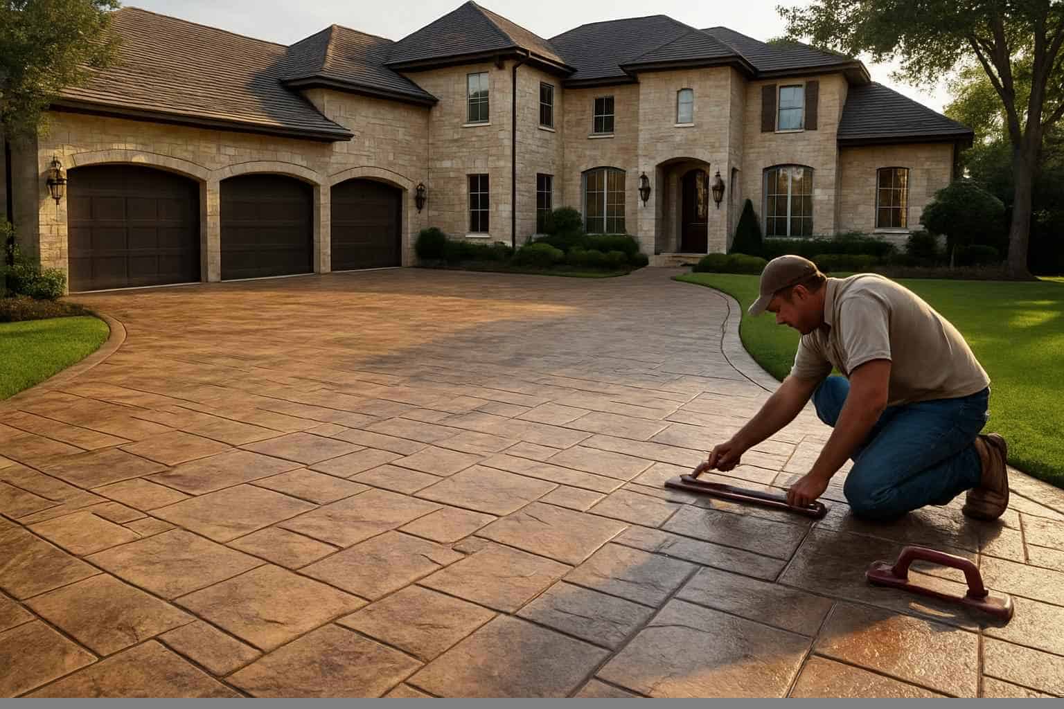 Stamped Concrete Driveway Contractor in Pontotoc TX