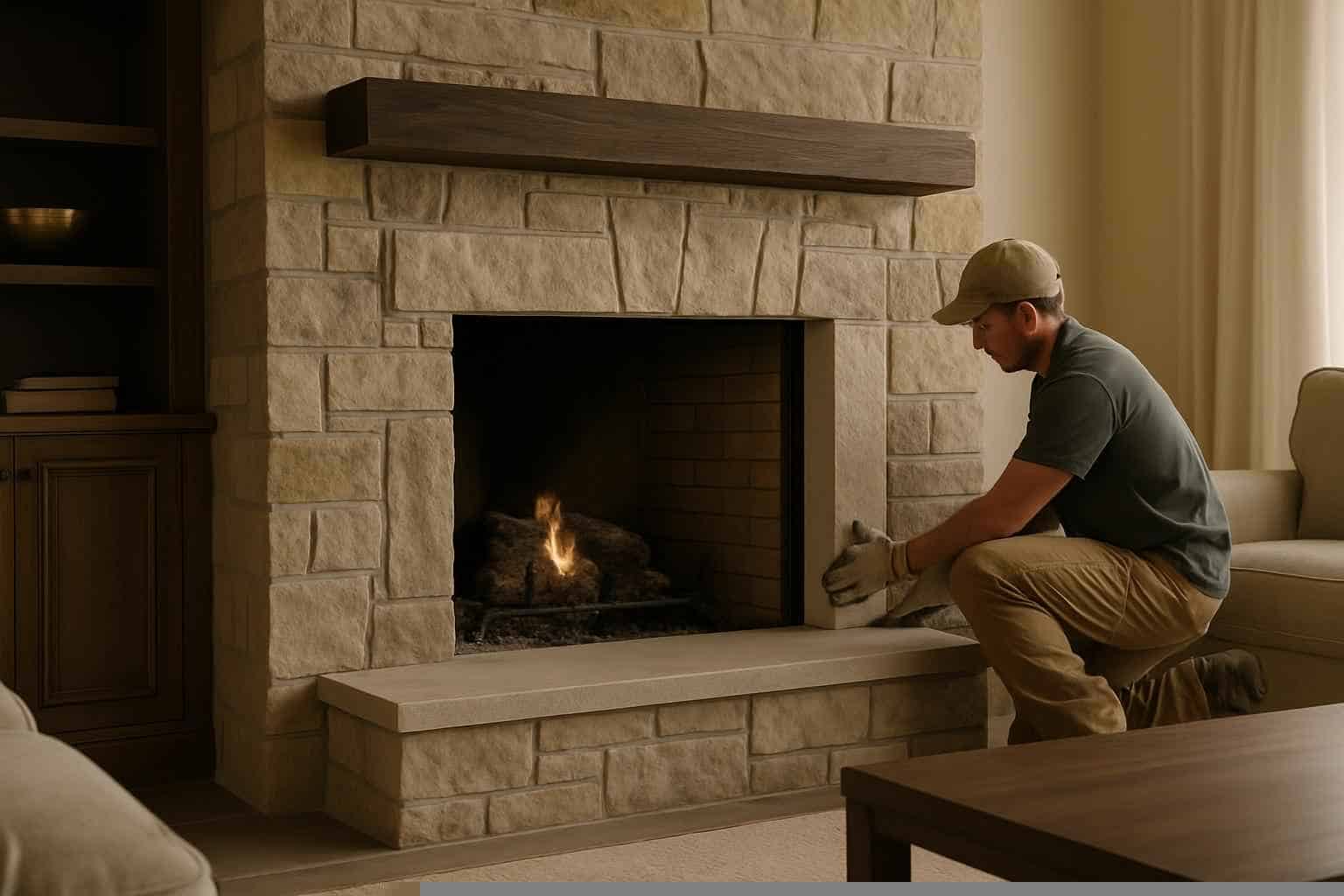 Stone Fireplace Surround Installer in Mason TX