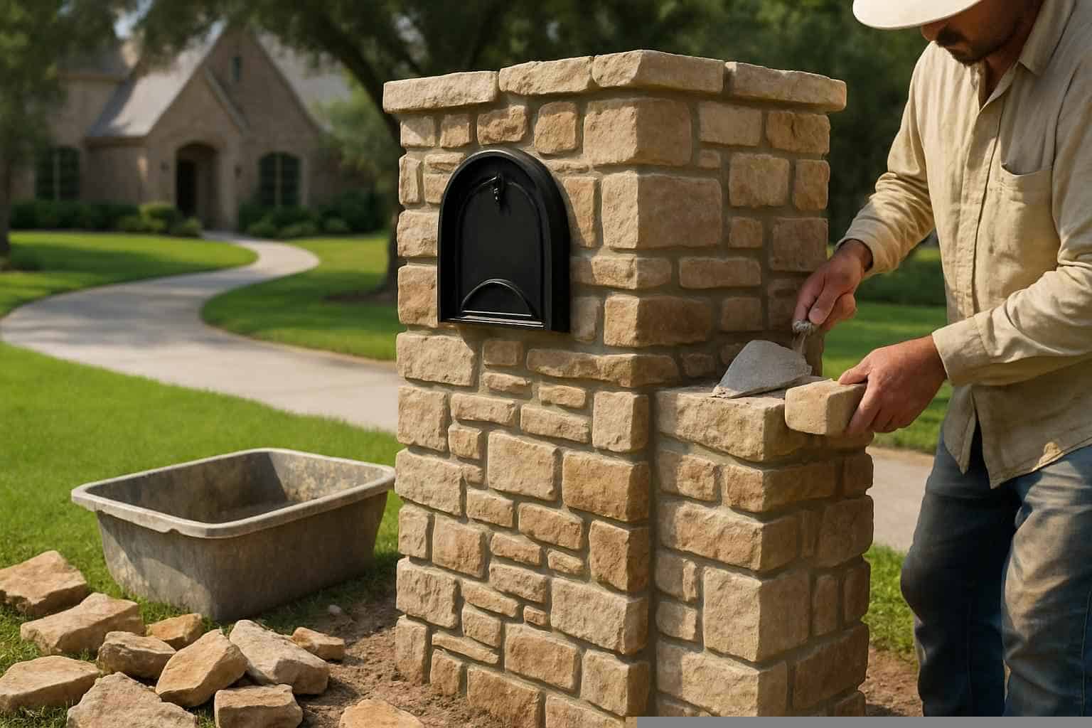 Stone Mailbox Masonry Service in Medina TX