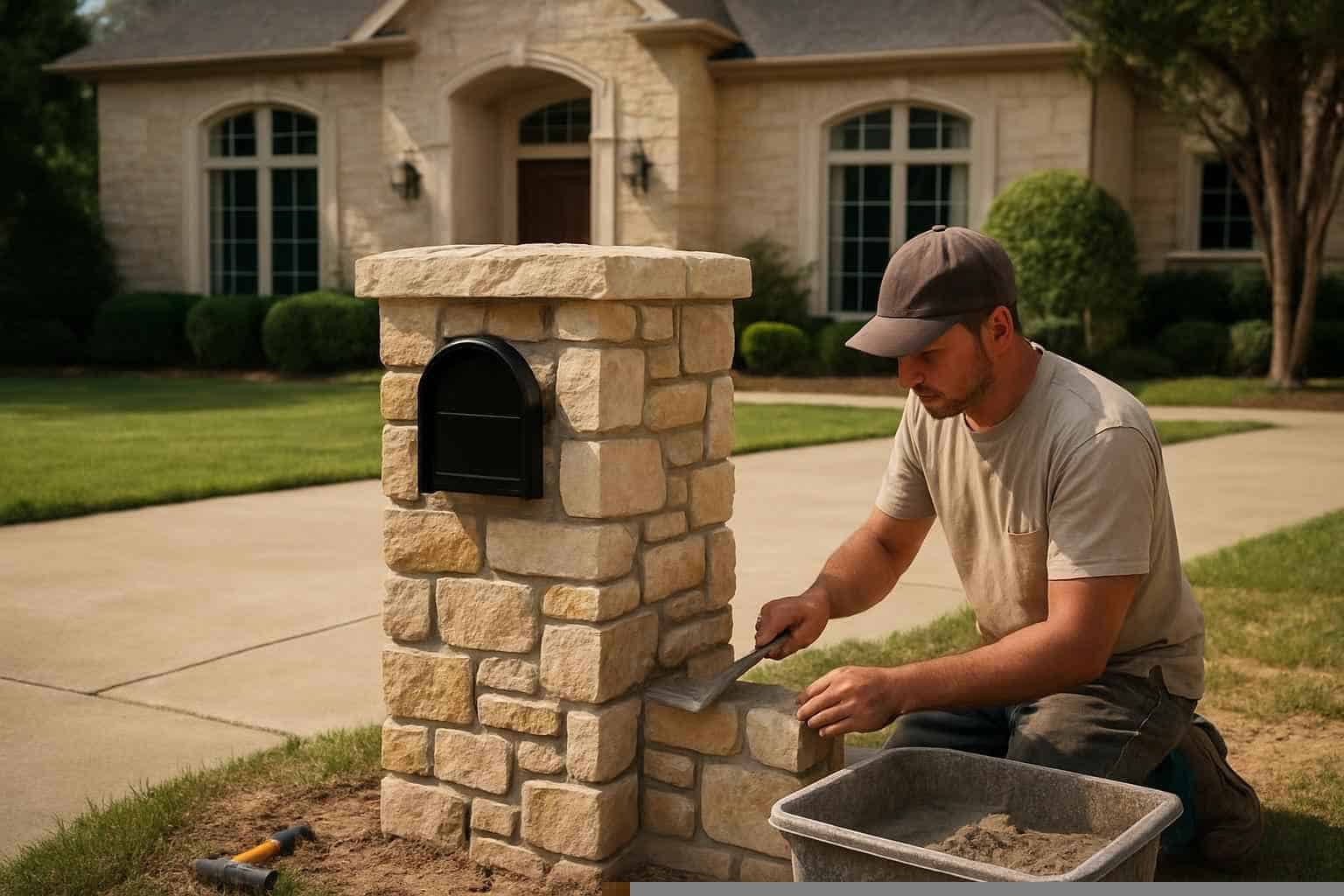 Stone Mailbox Masonry Service in Pontotoc TX