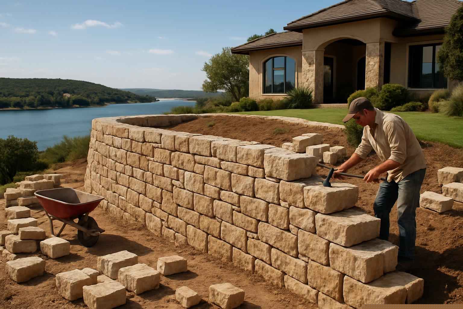 Stone Retaining Wall Builder in Kingsland TX
