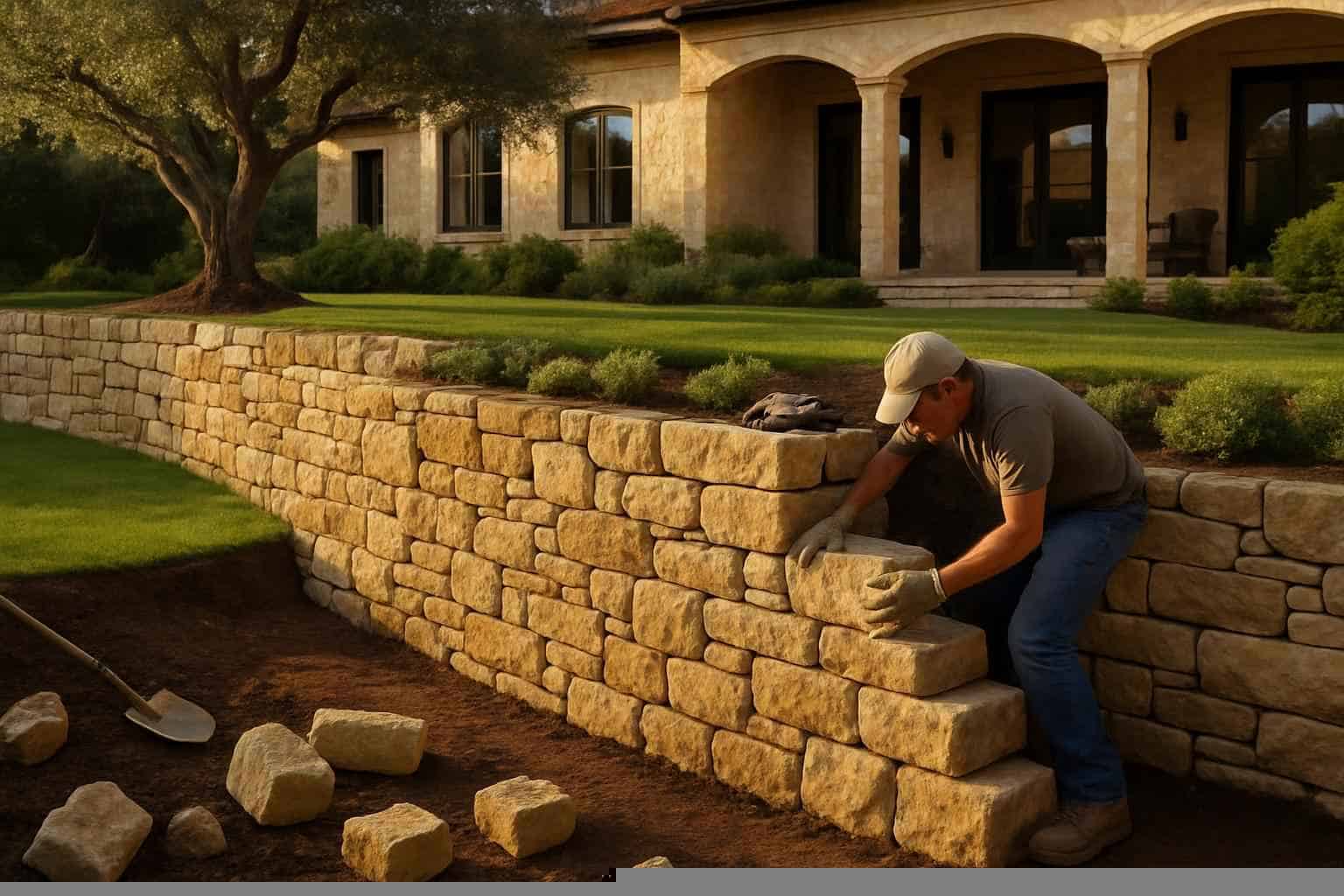 Stone Retaining Wall Builder in Medina TX