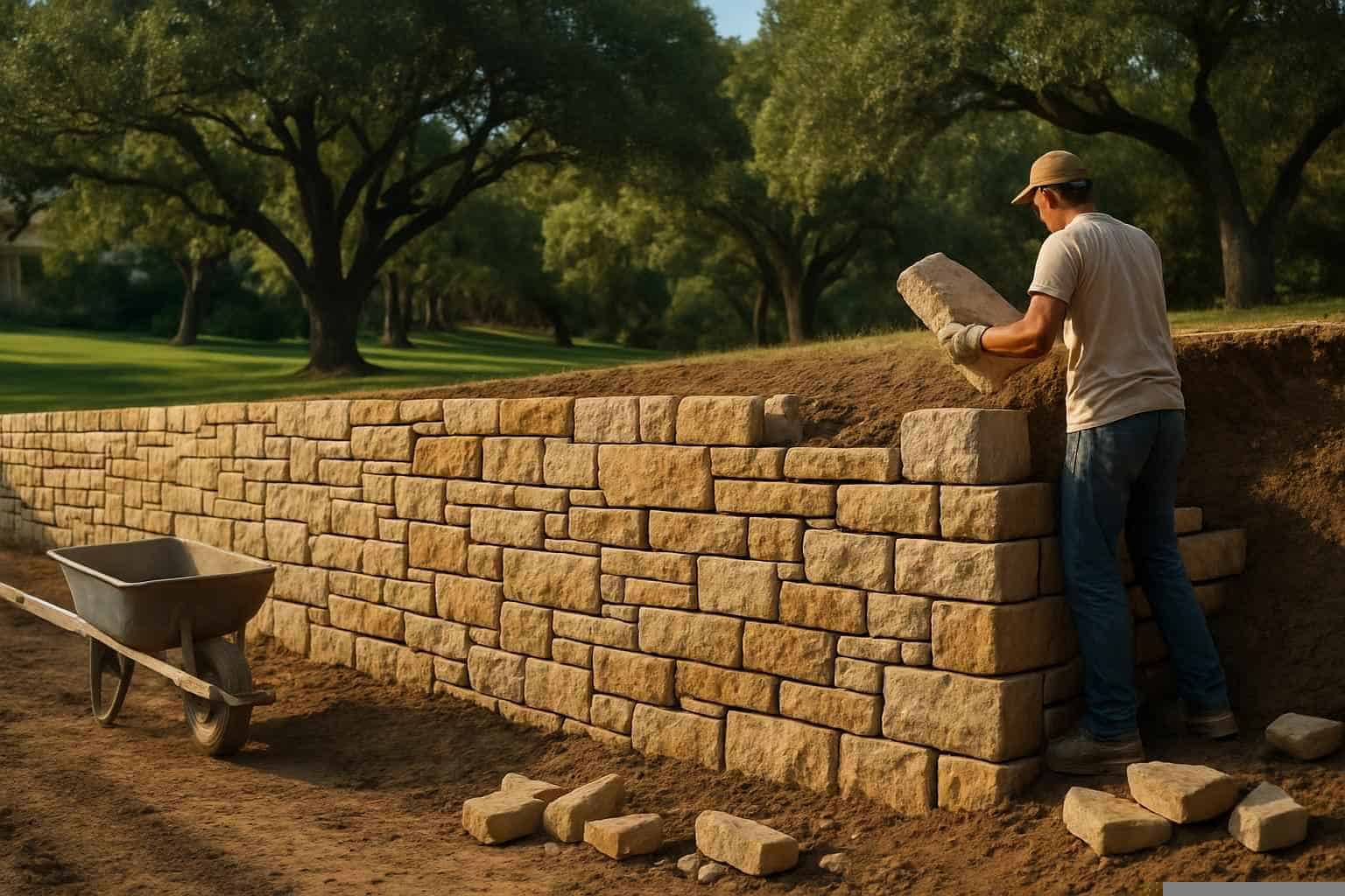 Stone Retaining Wall Builder in Pipe Creek TX