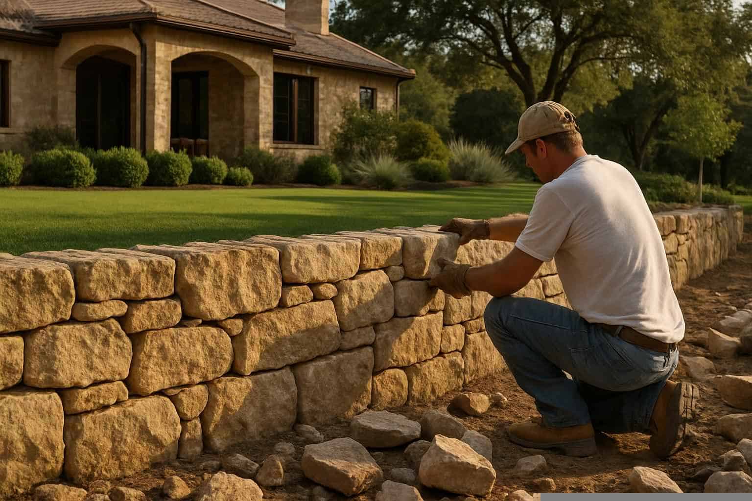 Stone Retaining Wall Builder in Pontotoc TX