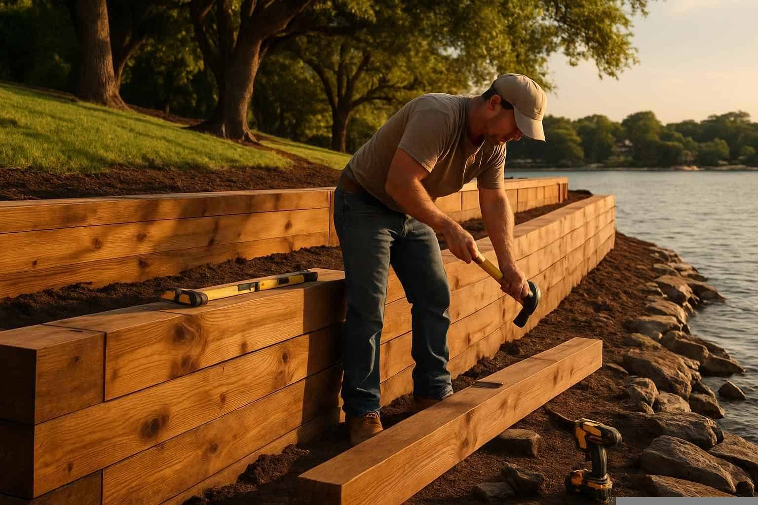 Retaining Wall Contractor In Cottonwood Shores TX Timber Retaining Wall Builder in Cottonwood Shores TX