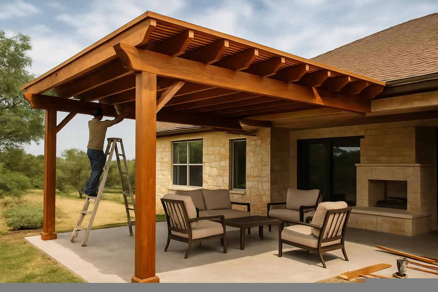 Patio Cover Installation Contractor In Pipe Creek TX Wood Patio Cover Installer in Pipe Creek TX