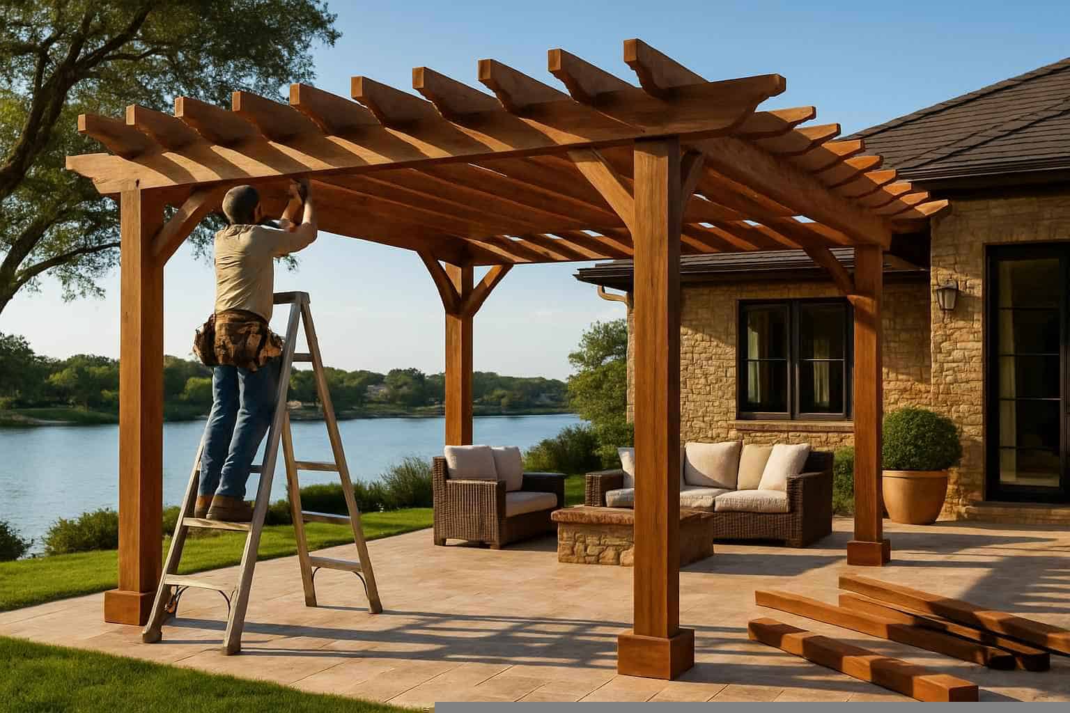 Pergola Contractor In Cottonwood Shores TX Wood Pergola Builder in Cottonwood Shores TX