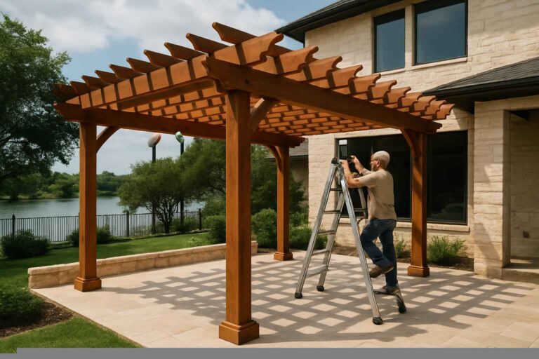 wood pergola builder in kingsland tx