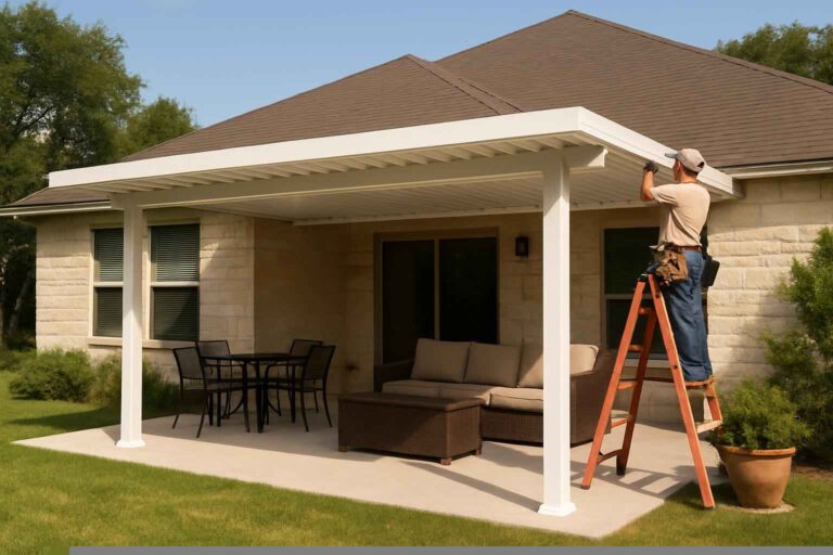 aluminum patio cover installer in fischer tx