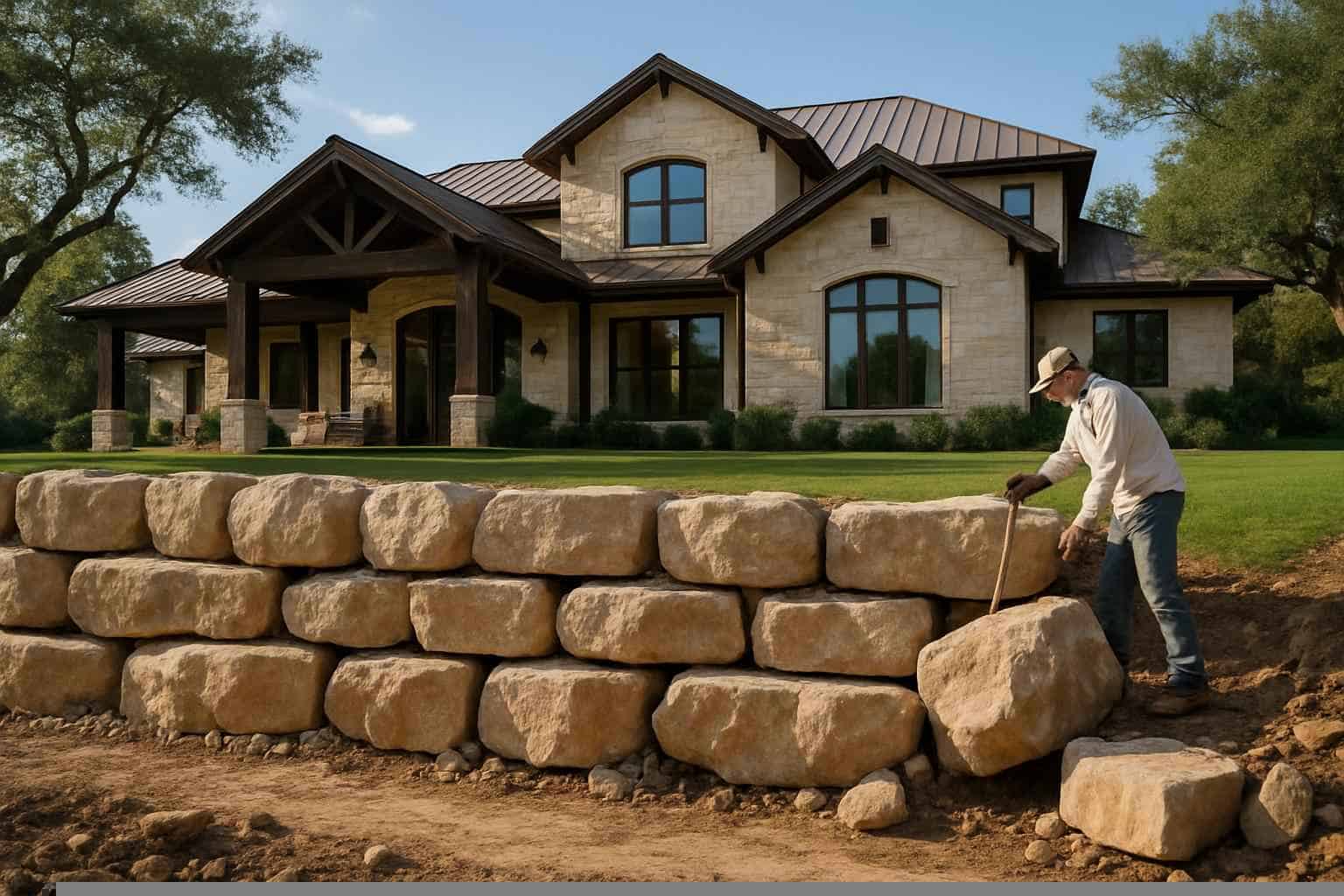 Retaining Wall Contractor In Marble Falls TX Boulder Retaining Wall Builder in Marble Falls TX