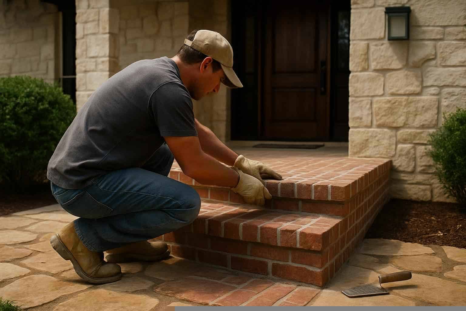 Brick Step Installer in Fischer TX