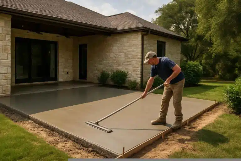 concrete patio installation service in fischer tx