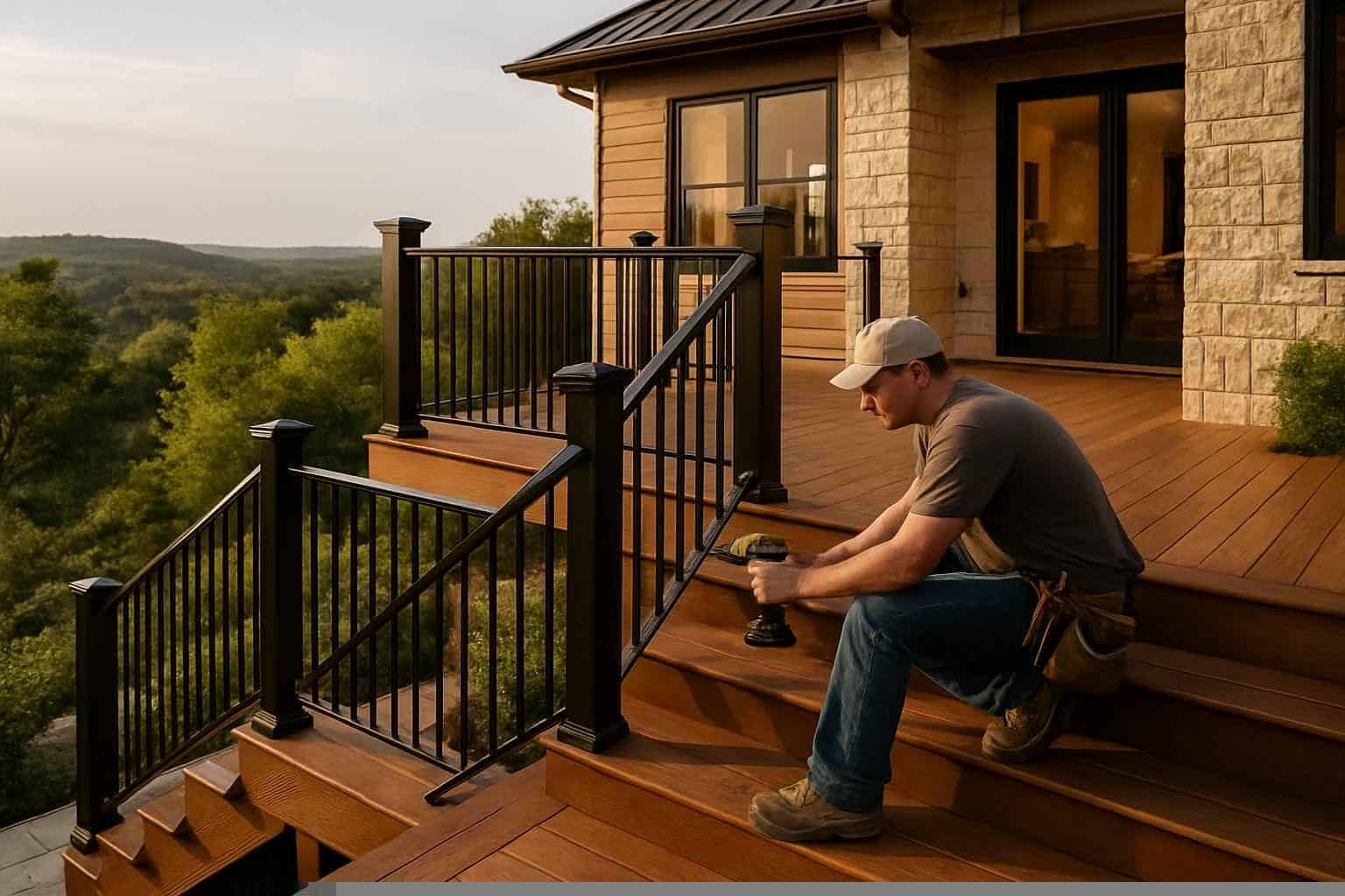 Deck Construction Contractor In Marble Falls TX Deck Stair Railing Installer in Marble Falls TX