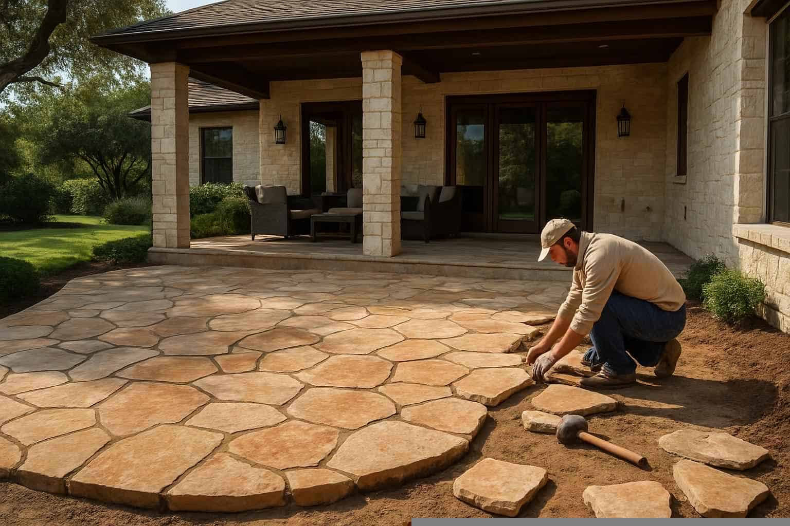 Flagstone Patio Installer in Marble Falls TX