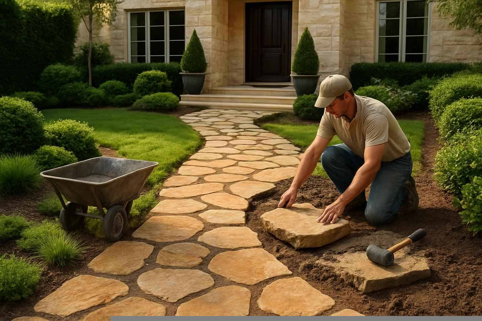 Path Walkway Contractor In Burnet TX Flagstone Walkway Installer in Burnet TX