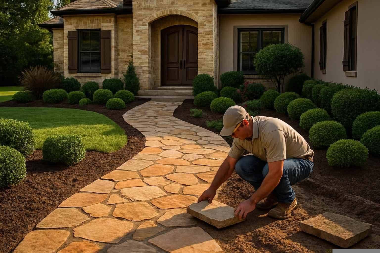 Path Walkway Contractor In Marble Falls TX Flagstone Walkway Installer in Marble Falls TX
