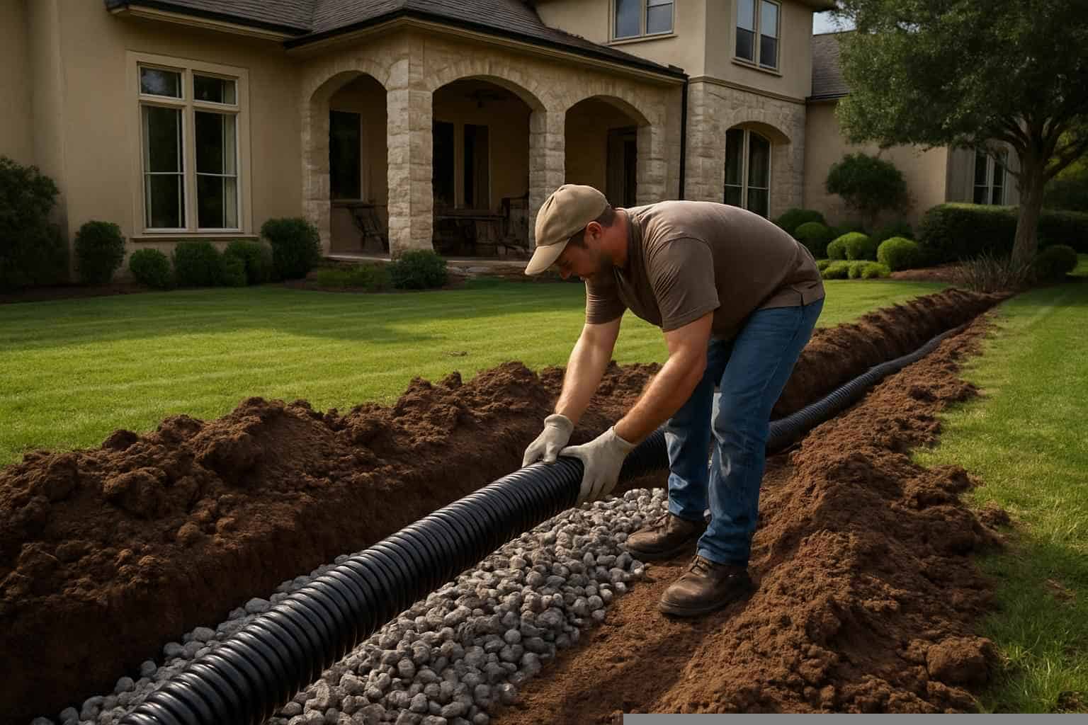 French Drain Installation Contractor in Fischer TX