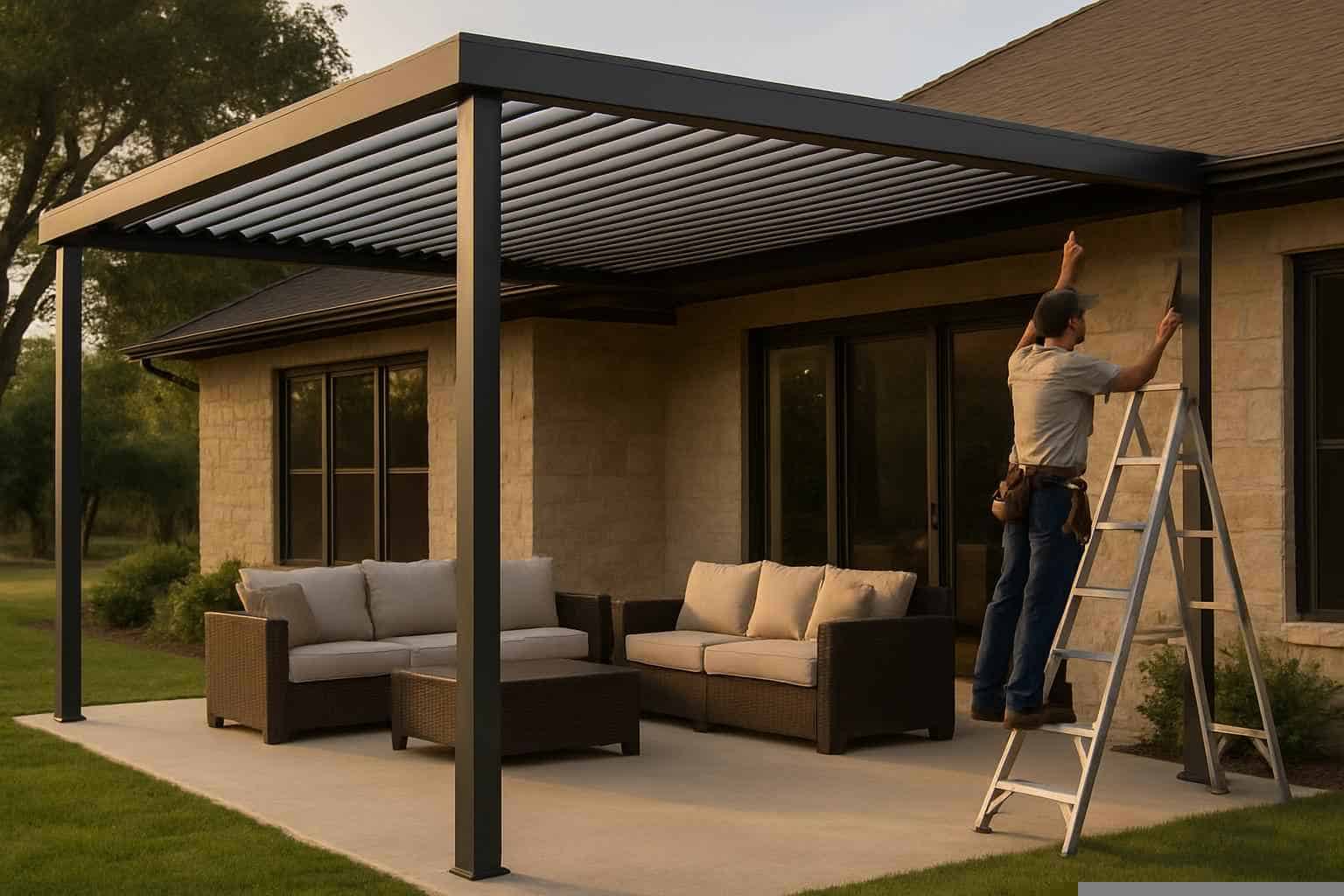 Patio Cover Installation Contractor In Burnet TX Louvered Patio Cover Installer in Burnet TX
