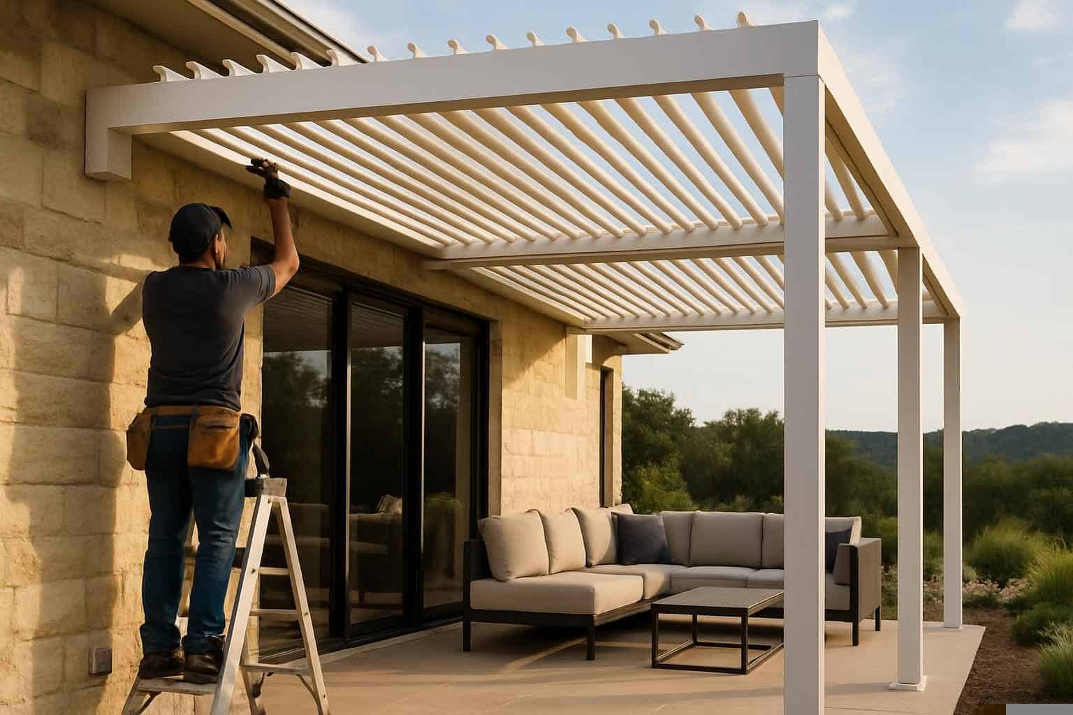 Patio Cover Installation Contractor In Fischer TX Louvered Patio Cover Installer in Fischer TX