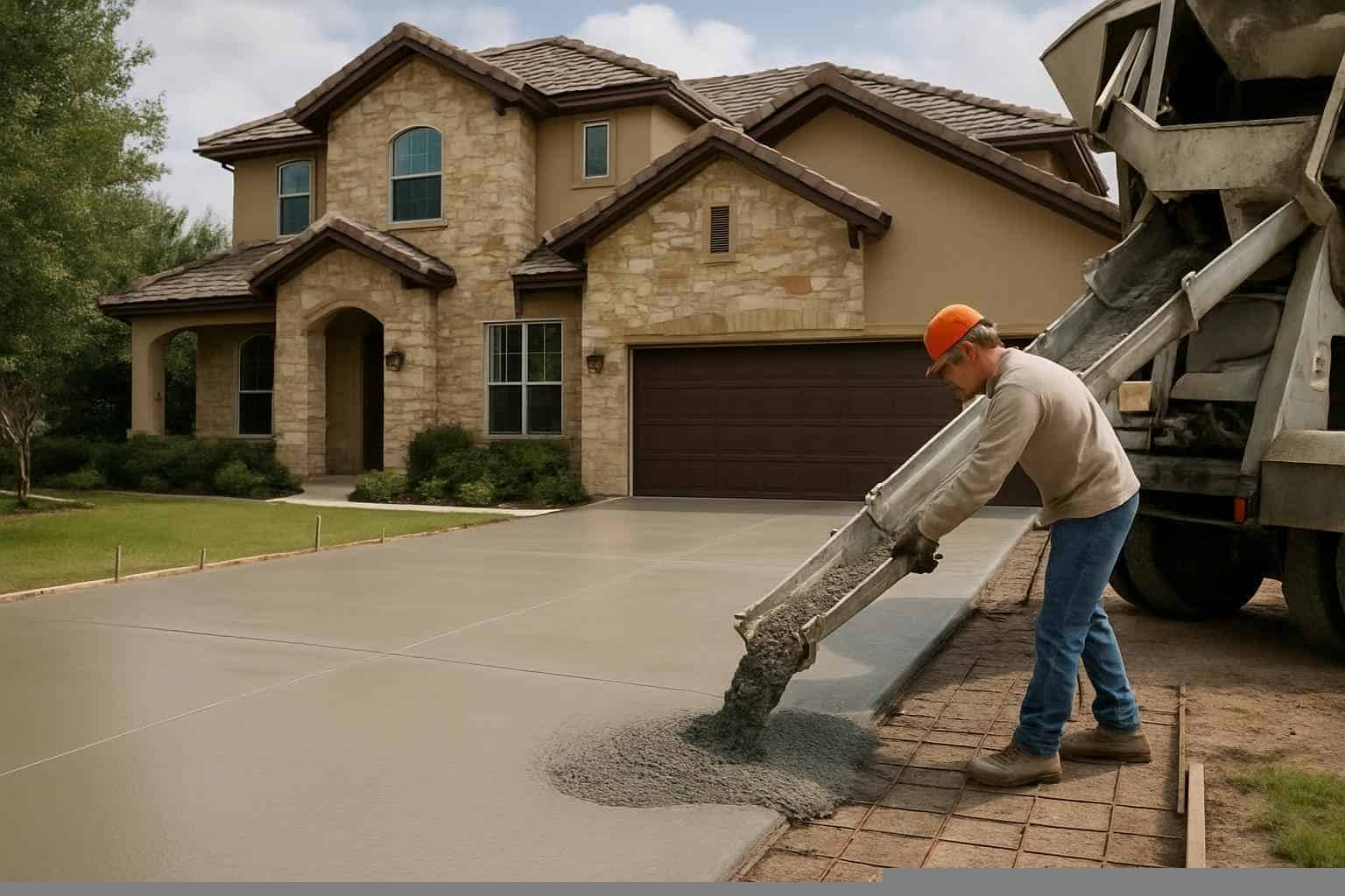 New Driveway Pour Service in Fischer TX