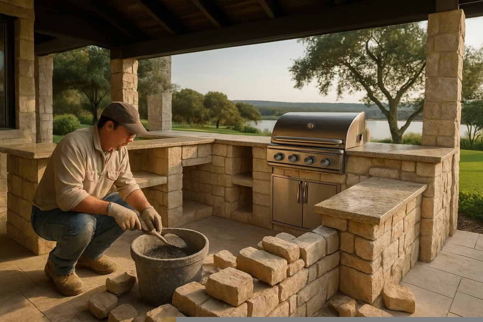 Masonry Contractor In Marble Falls TX Outdoor Kitchen Masonry Contractor in Marble Falls TX