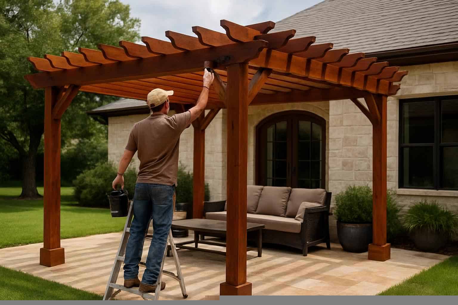 Pergola Stain Service in Burnet TX