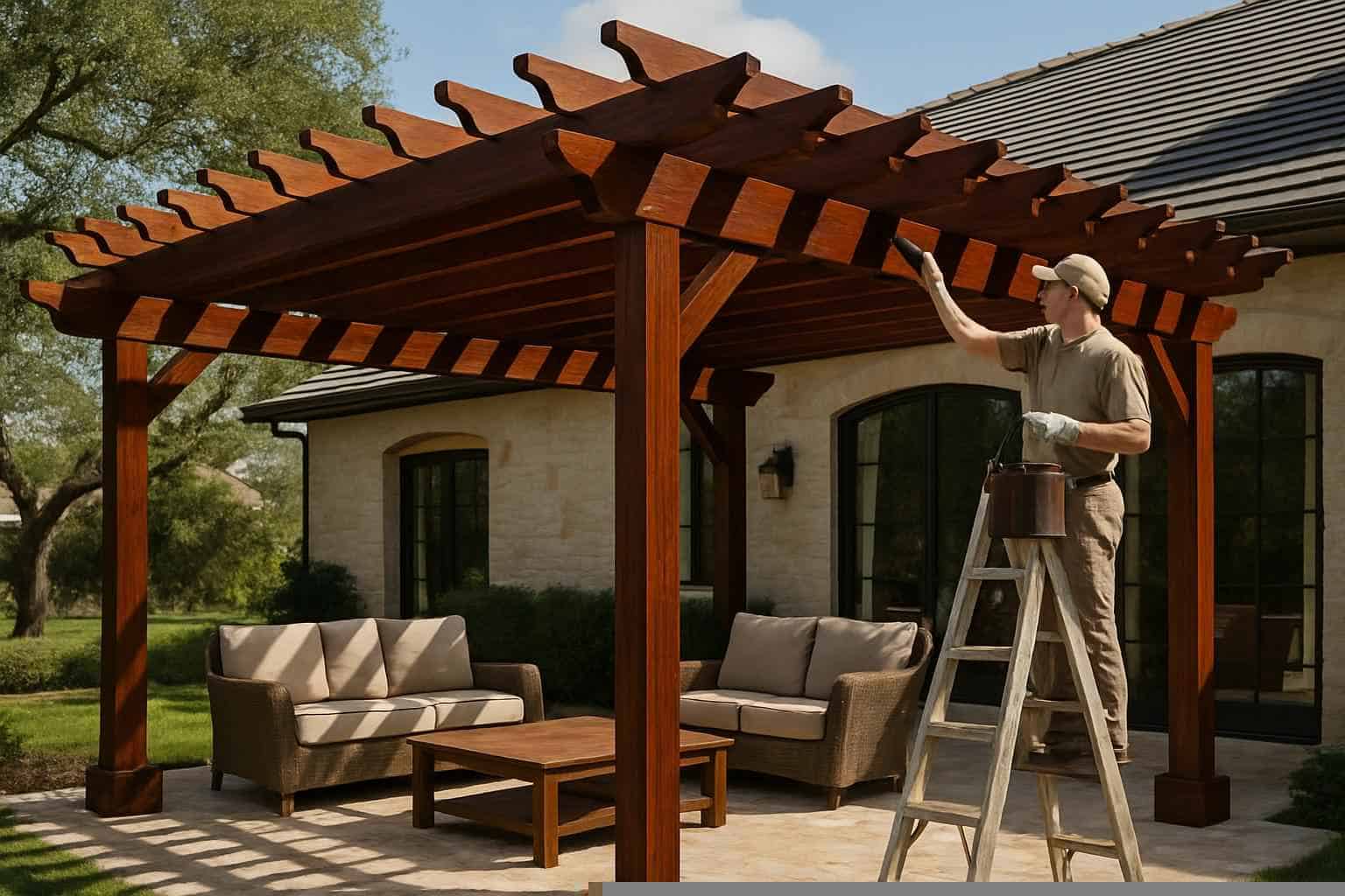 Pergola Stain Service in Fischer TX
