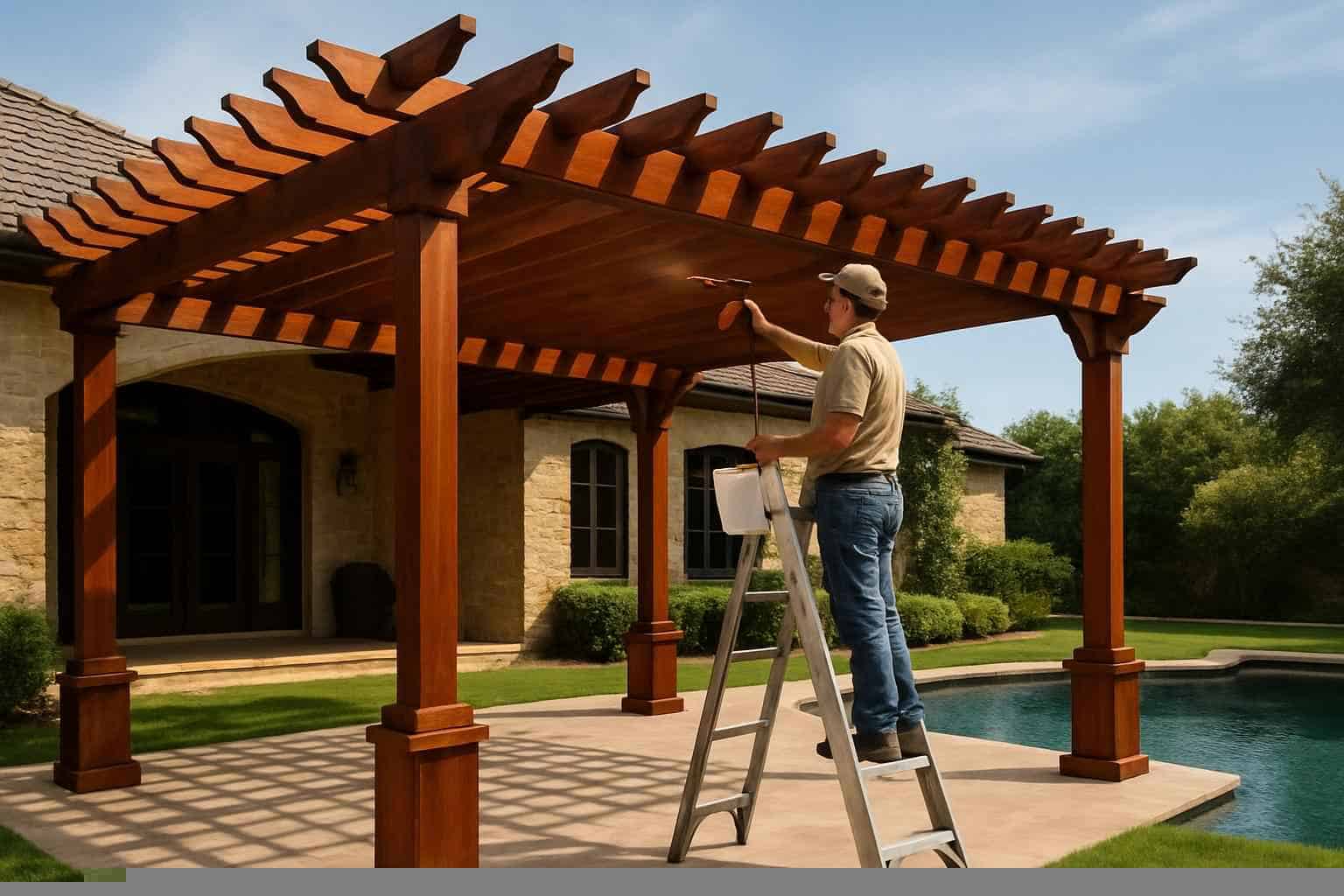 Pergola Stain Service in Marble Falls TX
