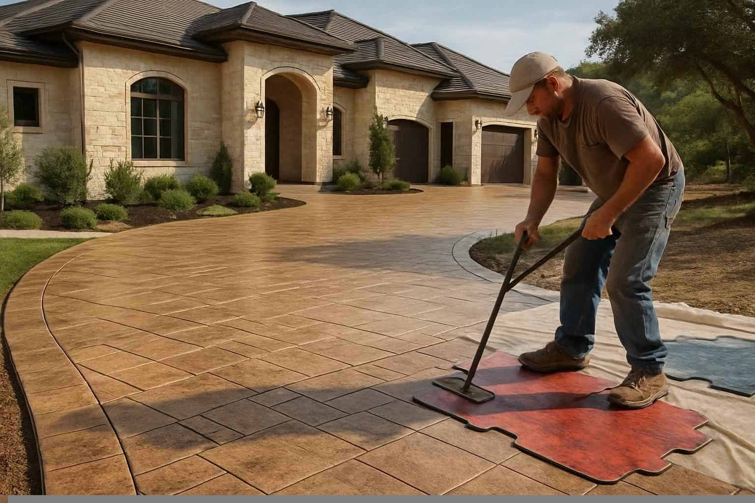 Stamped Concrete Driveway Contractor in Fischer TX