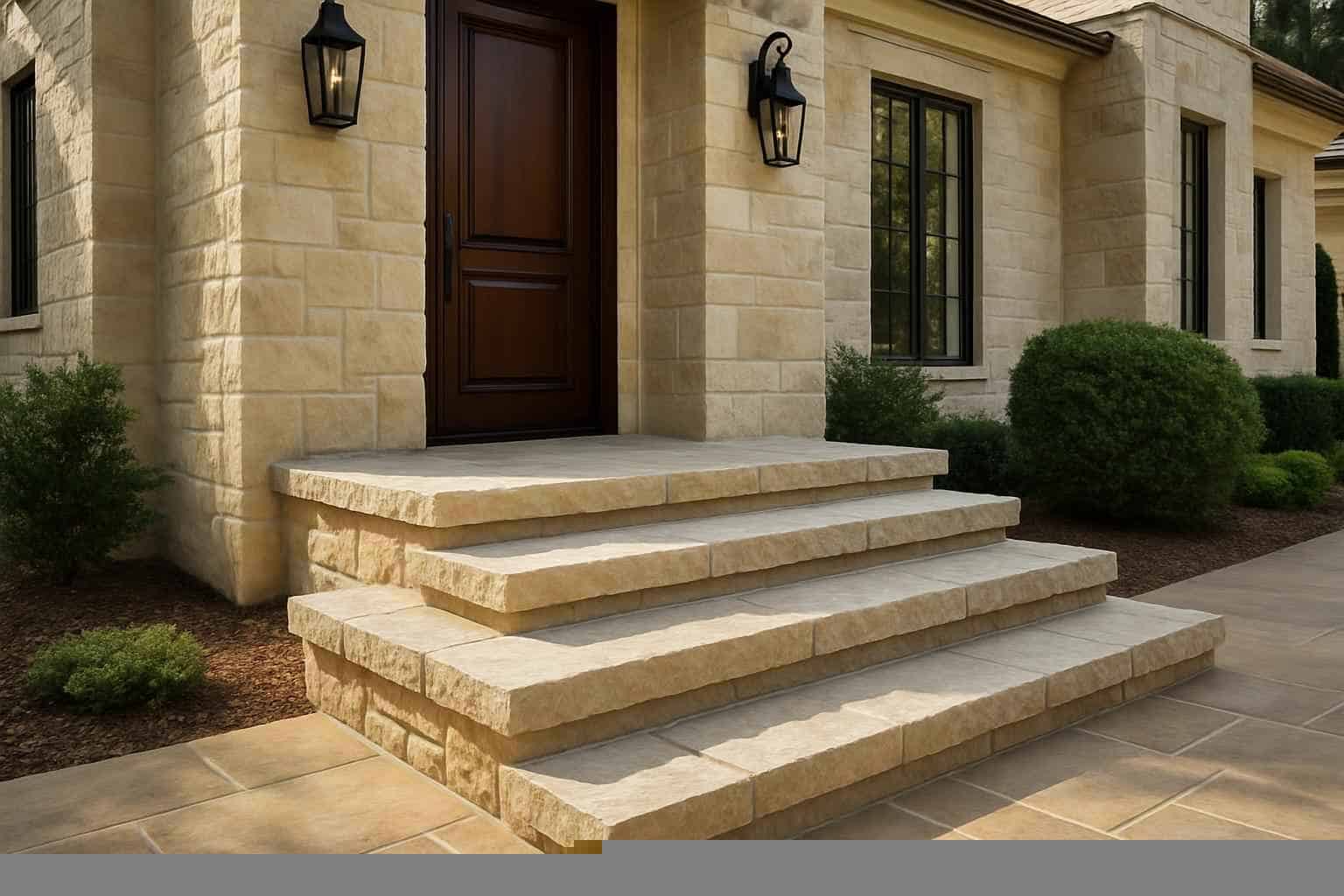 Stone Entry Steps Installation in Burnet TX