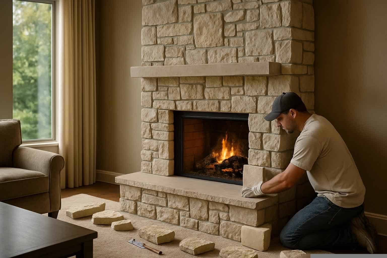 Stone Fireplace Surround Installer in Fischer TX