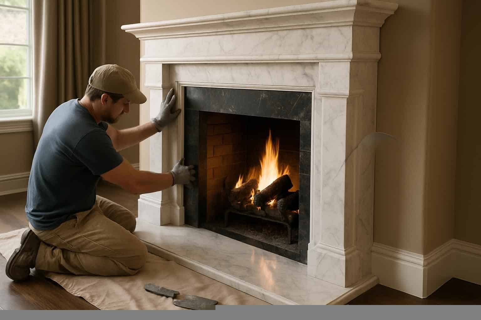 Stone Fireplace Surround Installer in Marble Falls TX