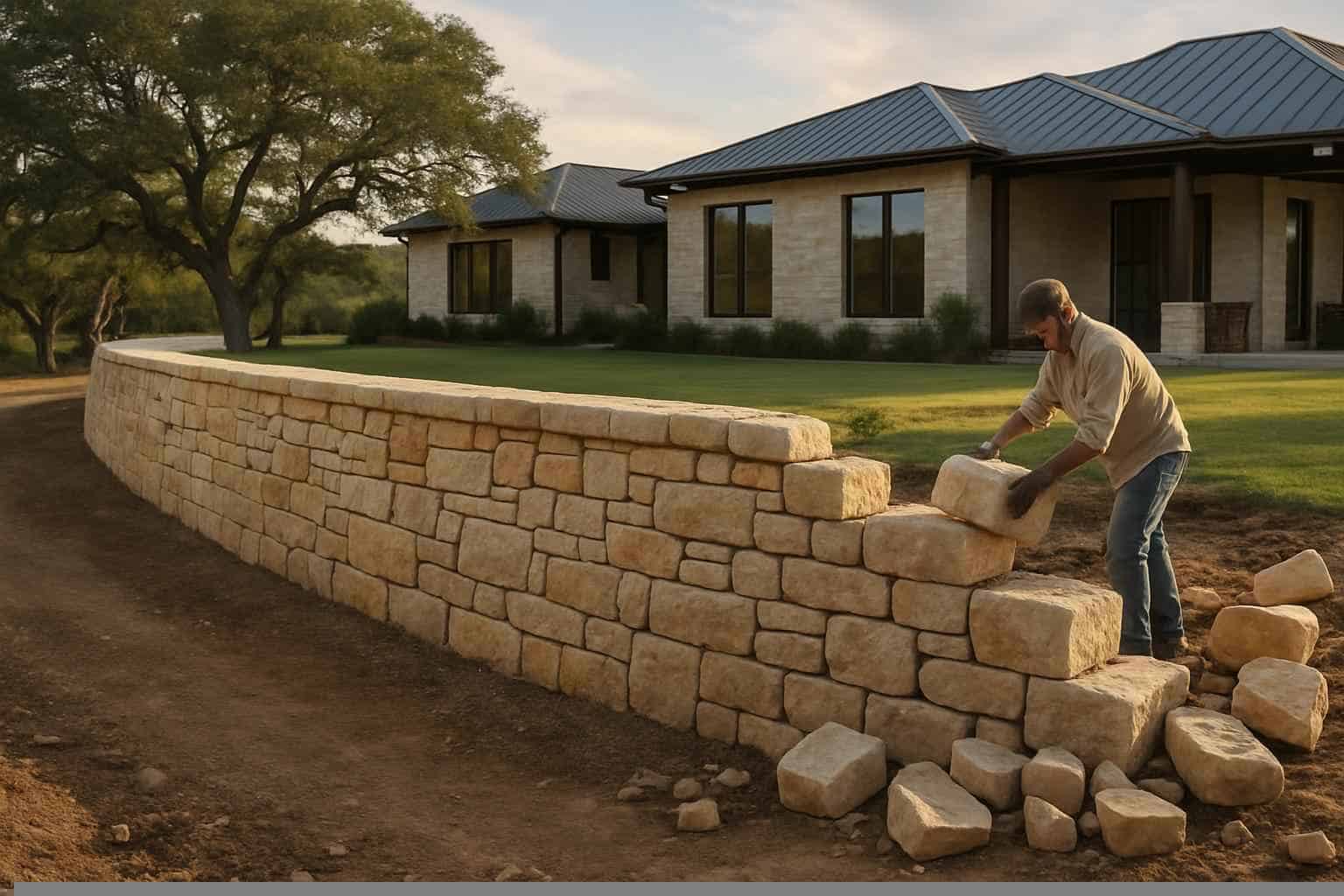 Stone Retaining Wall Builder in Fischer TX