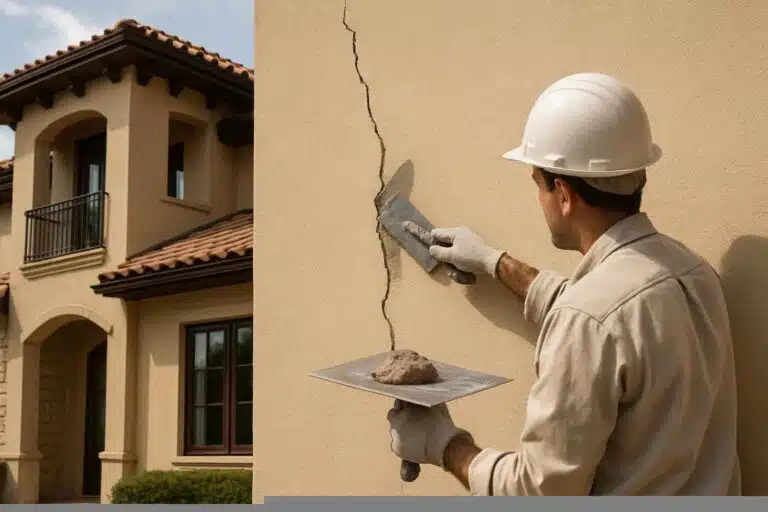 stucco crack repair service in burnet tx
