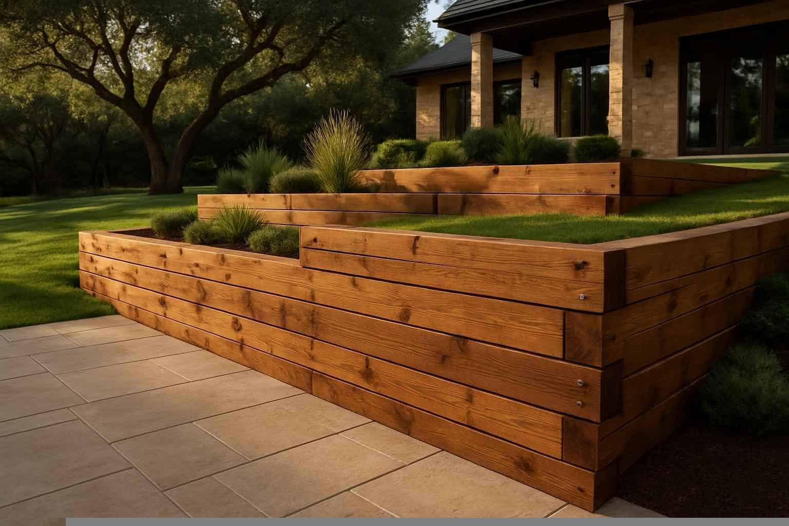 Timber Retaining Wall Builder in Fischer TX