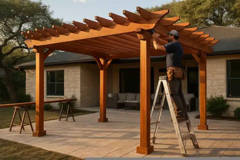 wood pergola builder in fischer tx